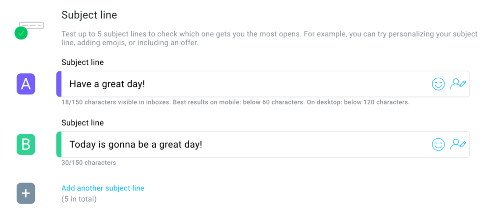 GetResponse vs ConvertKit :getresponse AB Testing subject line