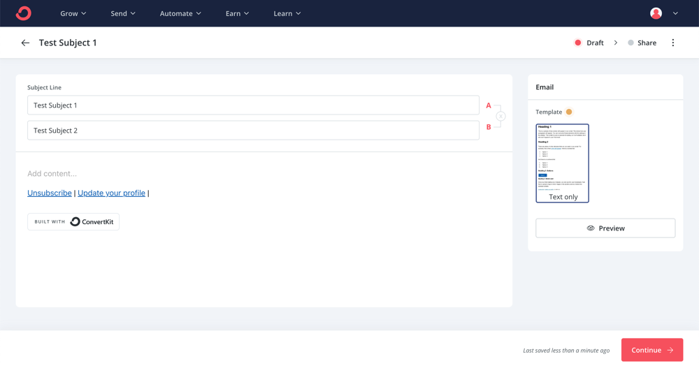 GetResponse vs ConvertKit :convertkit AB Testing