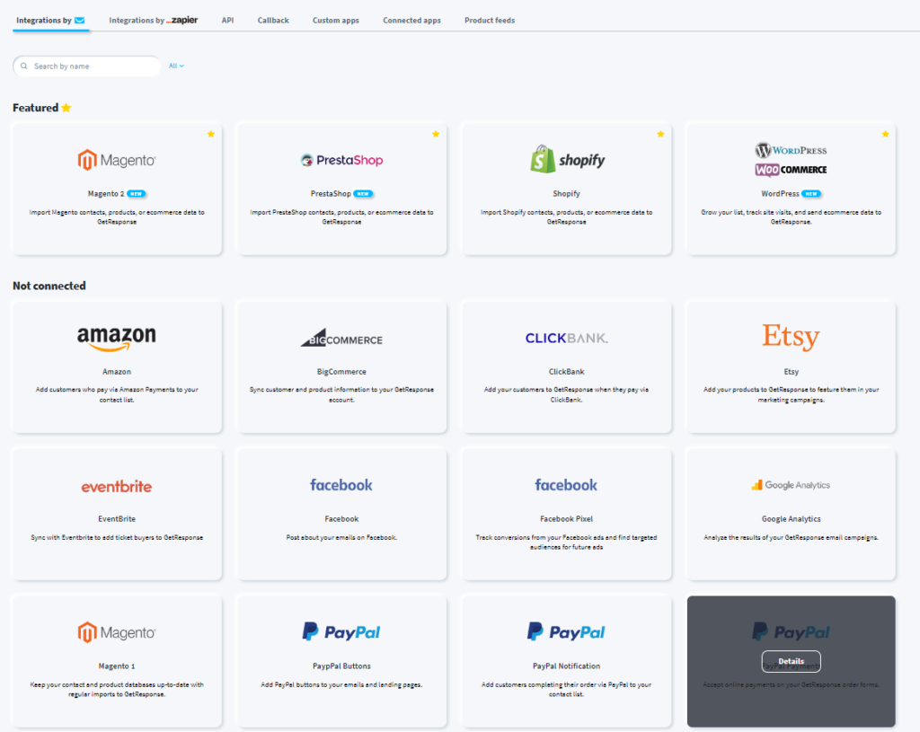 GetResponse vs ConvertKit :getresponse Integrations and APIs