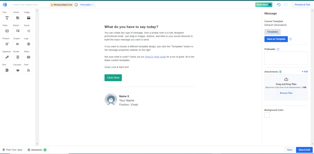 AWeber vs GetResponse : Aweber Email builder
