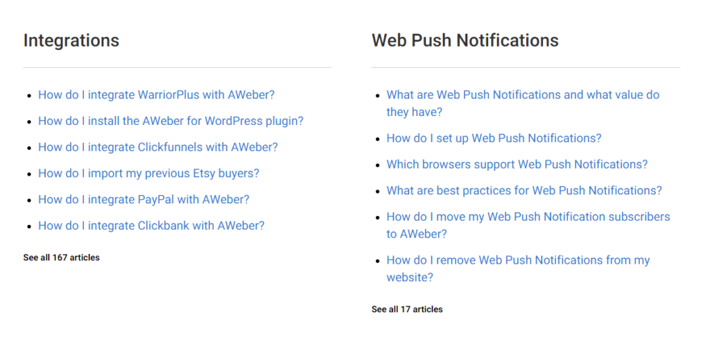 AWeber vs GetResponse : Aweber Customer Support