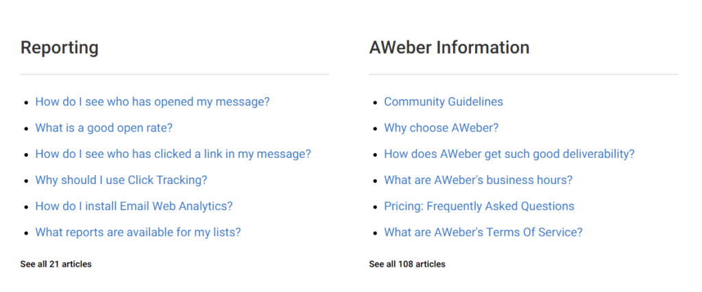 AWeber vs GetResponse : Aweber Customer Support