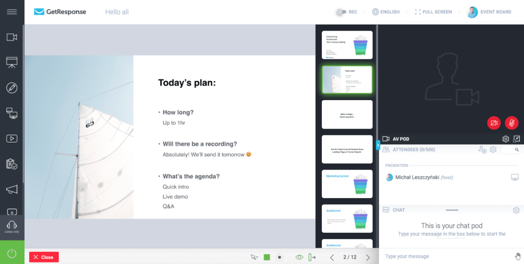 AWeber vs GetResponse : GetResponse Live Webinars