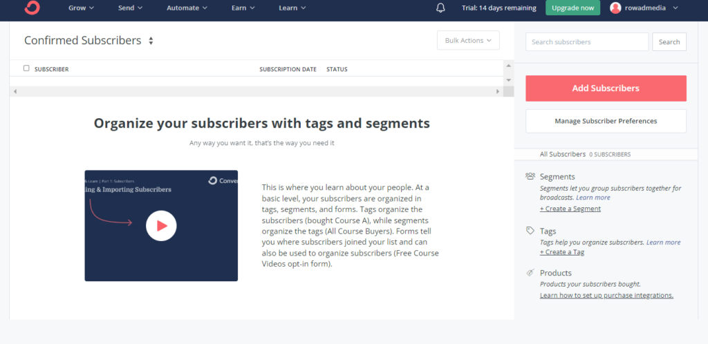 GetResponse vs ConvertKit :convertkit
List Management